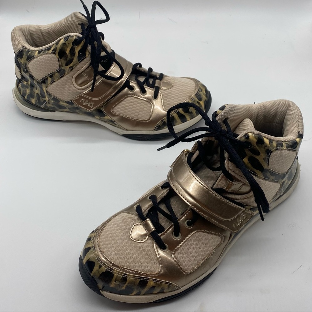 Dolce Vita Metallic Gold and Leopard High-Top Sneakers